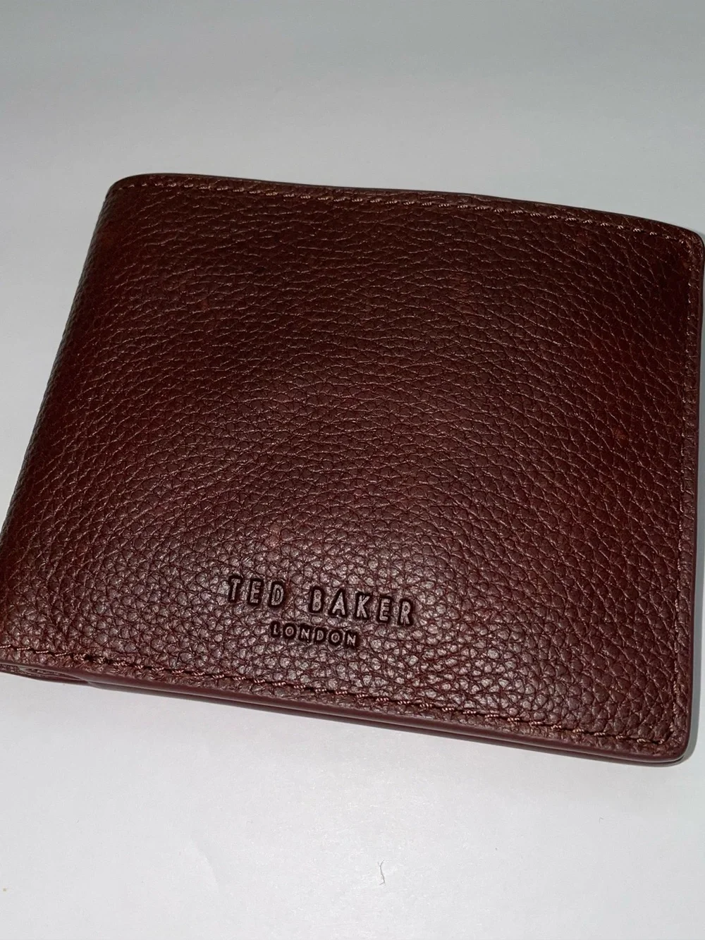 Ted Baker Brown Pebble Leather Bifold  Wallet